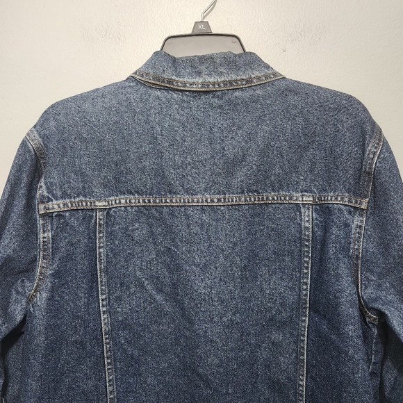 Women's Denim Jacket with Red Accents Size Large - Picture 8 of 8